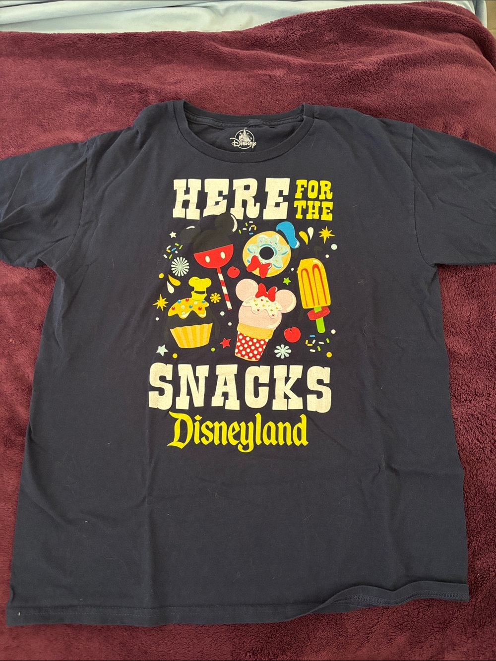 Disney Navy Kids 'Here for the Snacks' Graphic Tee